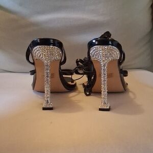 Fashion Nova Black Heels with Silver Embellishments
